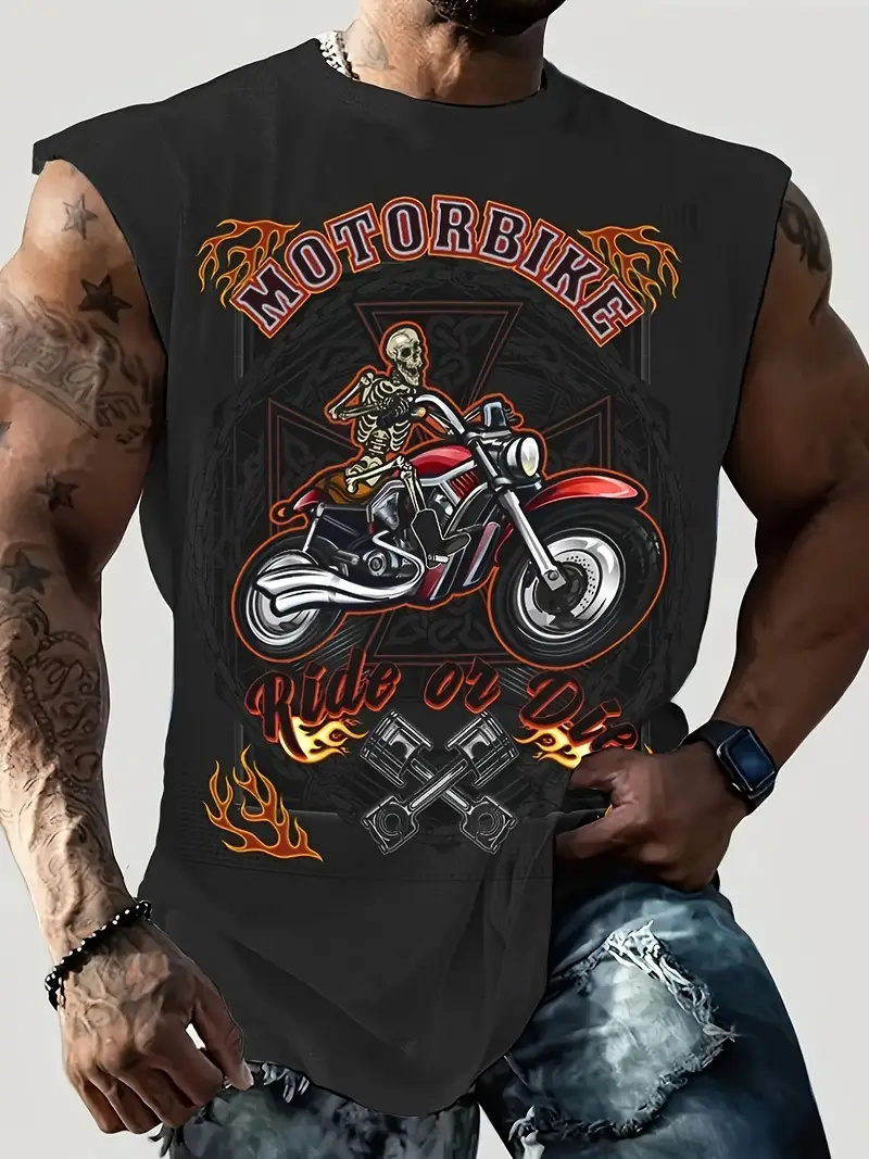 Summer New Men's Vest T-shirt  - Motorcycle Gear Vest ulasan dan harga