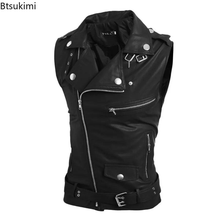 2026 Men's Casual PU Leather V - Motorcycle Gear Vest ulasan dan harga