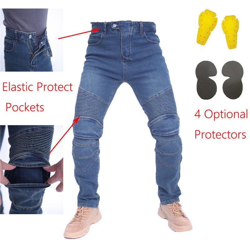 Men Jeans Embroidery Motorcycl - Motorcycle Gear Testing ulasan dan harga